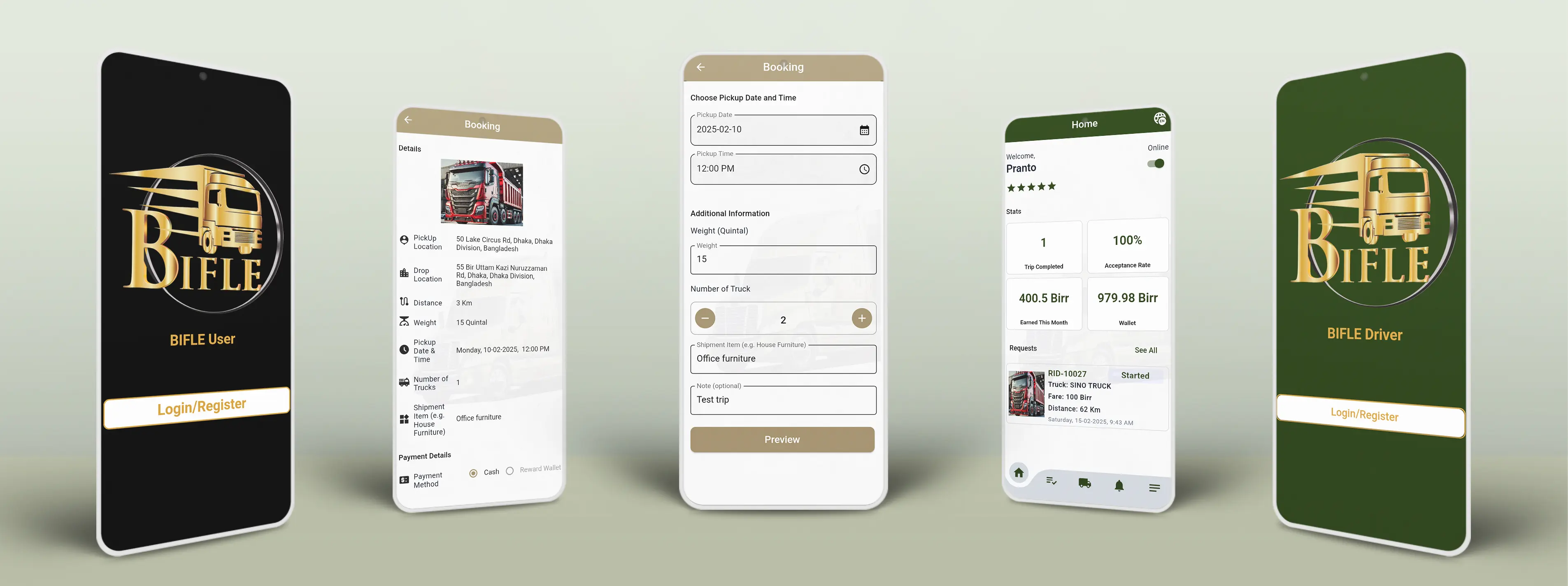 Bifle: Truck Booking & Dispatch Platform (Web / App)