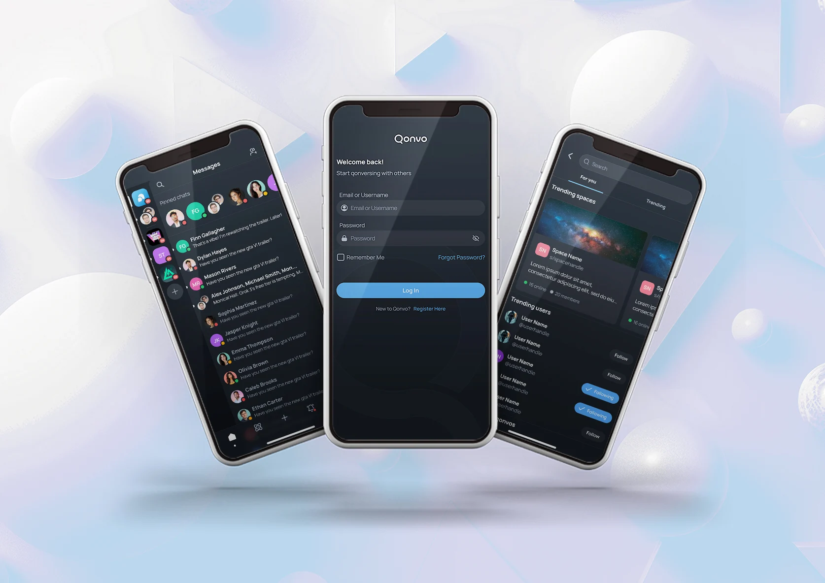 Qonvo — Mobile-First Social Experience Prototype Preview